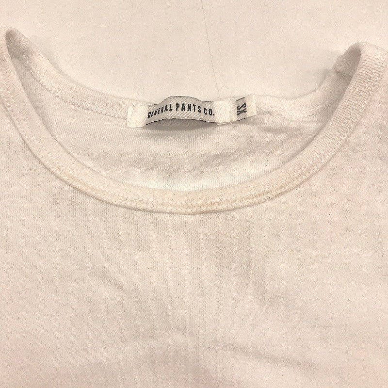 General Pants Co White Cotton Blend Cropped Short Sleeve Tee Ladies Size XS - Image 5