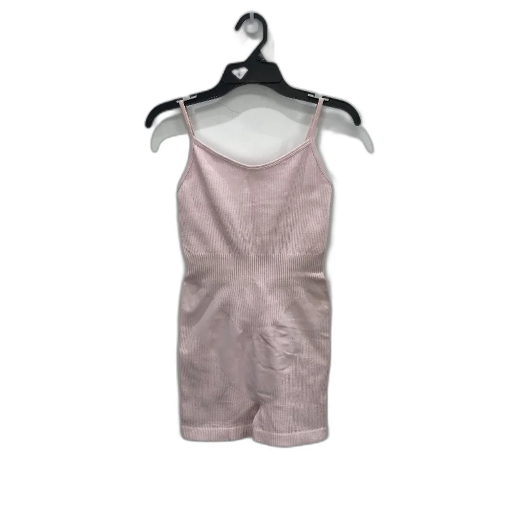 Subtitled Sports Club Pink Strappy Ribbed Unitard Bodysuit Women Size M-L NEW