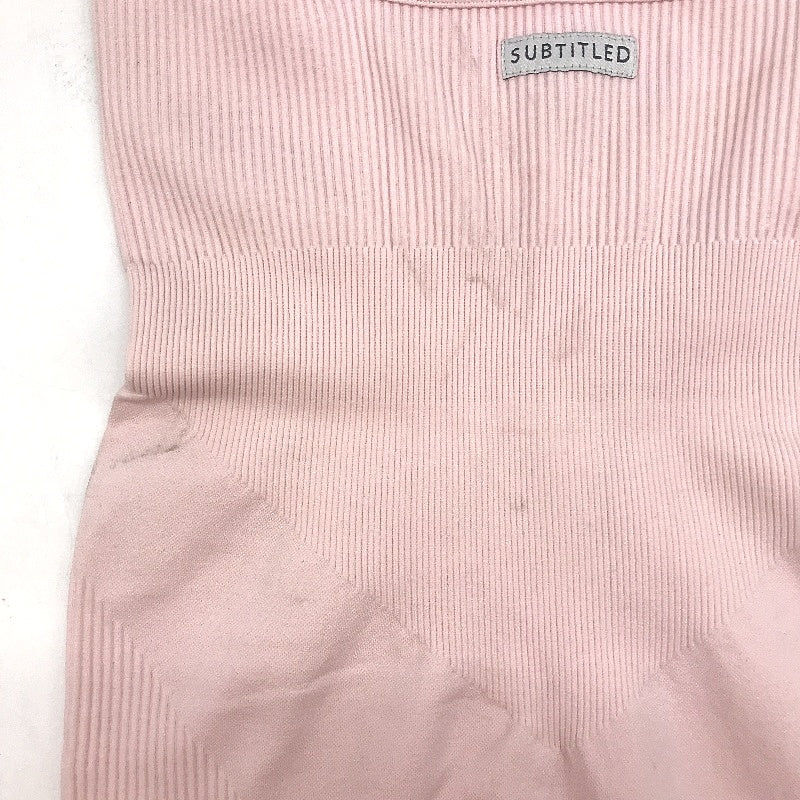 Subtitled Sports Club Pink Strappy Ribbed Unitard Bodysuit Women Size M-L NEW - Image 6