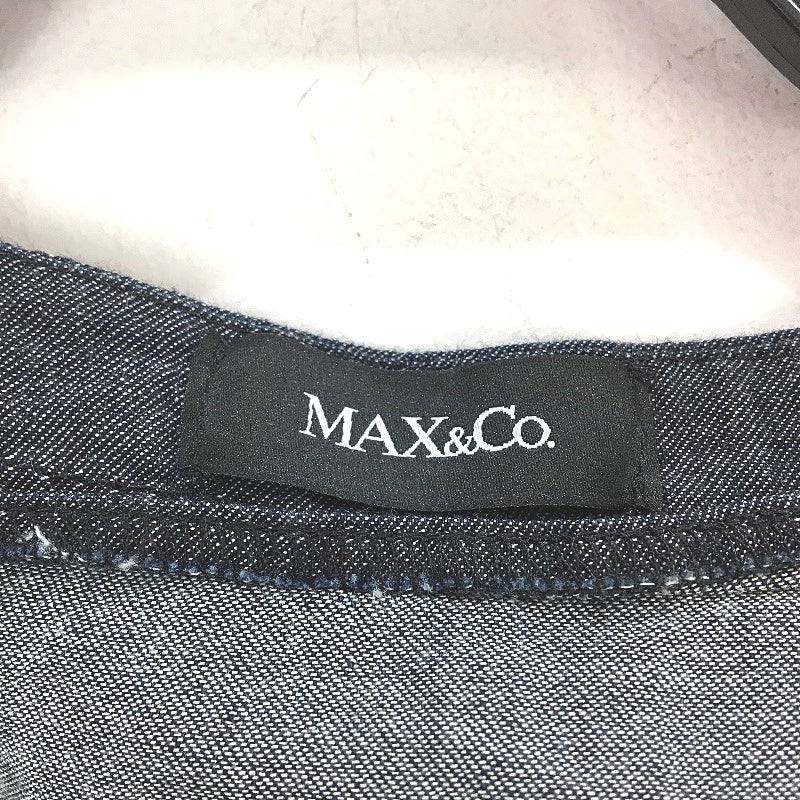 Max & Co Indigo Cotton Front Zip Sleeveless Overall Long Dress Womens Size 16 - Image 3