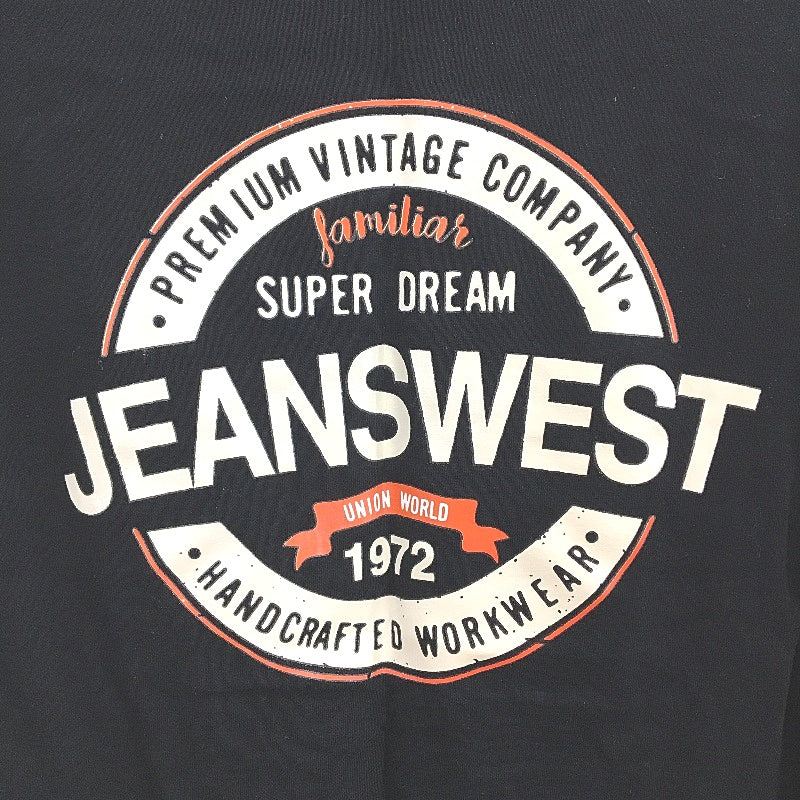 Jeanswest 100% Cotton Black Logo Crew Neck Short Sleeve Tee Mens XL NEW - Image 4