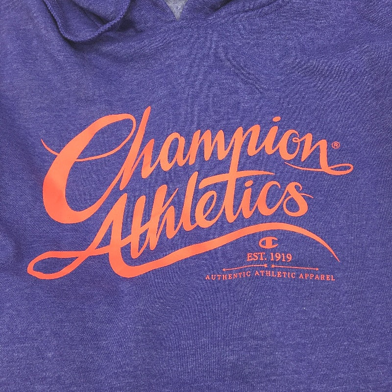 Champion Purple & Orange Logo Hooded Casual Sports Jumper Ladies Size Small - Image 5