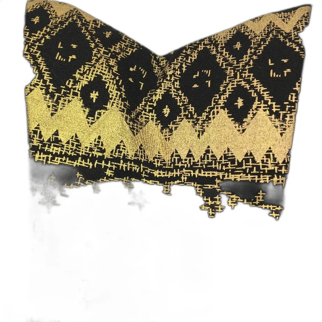 Izabel London Black & Gold Strapless Bandeau Mini Dress Patterned Ladies Size 8 - Image 5