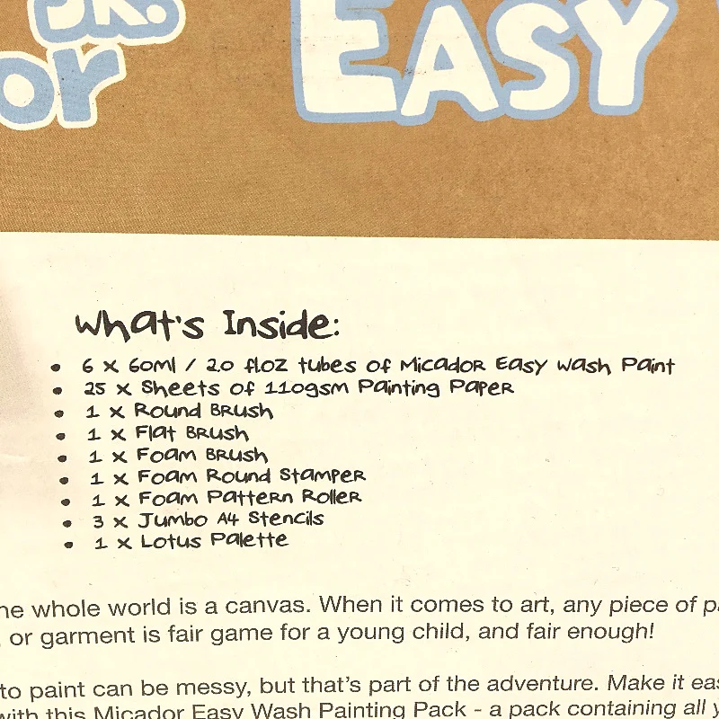 Micador Jr. 40 Pce Easy Wash Painting Pack Kit For Kids Ages 3-8 NEW - Image 3