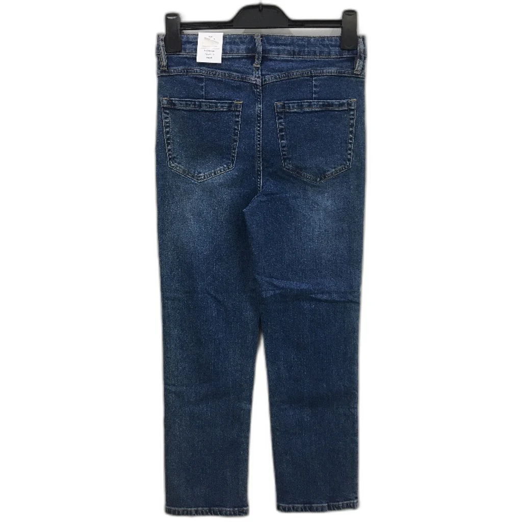 Forever New Blue High Rise Relaxed Fit Crop Length Denim Jeans Ladies Size AU 8 - Image 2