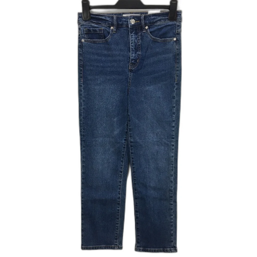 Forever New Blue High Rise Relaxed Fit Crop Length Denim Jeans Ladies Size AU 12