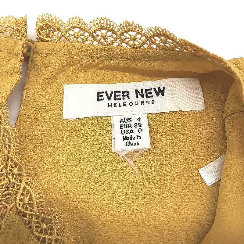 Ever New Mustard Embroidered Long Sleeve Flowy Mini Dress Ladies Size AU 4 NEW - Image 4
