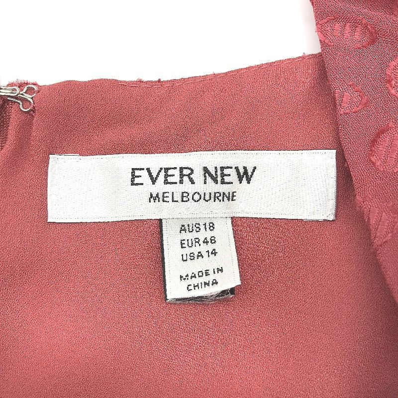 Ever New Red Pink Long Sleeve Patterned Mini Dress Ladies Size AU 18 NEW - Image 3