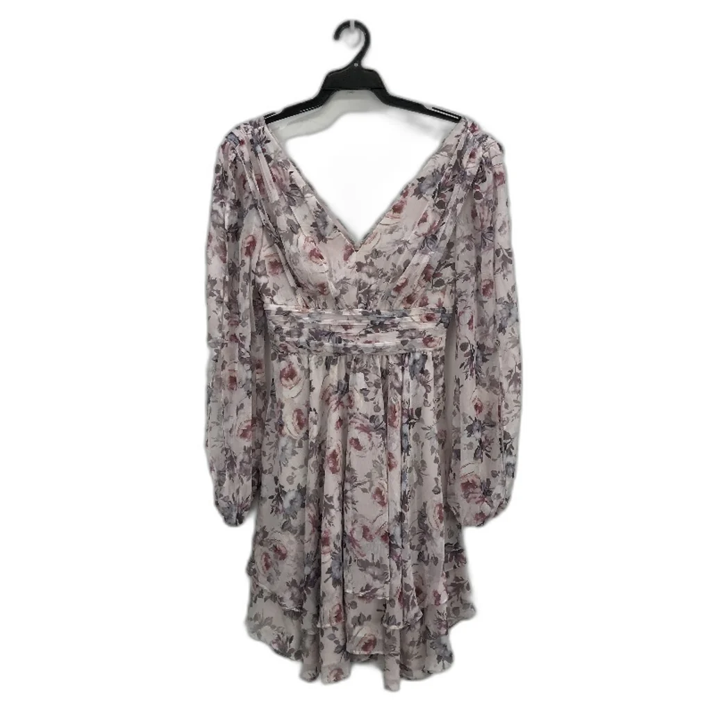 Ever New Floral Patterned Long Sleeve Flowy Mini Dress Ladies Size AU 6 NEW