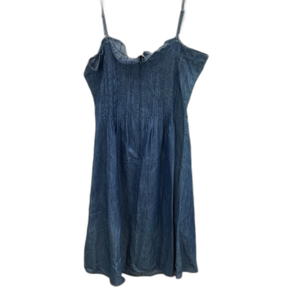 Blue Denim-Like Flowy Singlet Spaghetti Strap Mini Dress Ladies Size Medium - Image 2
