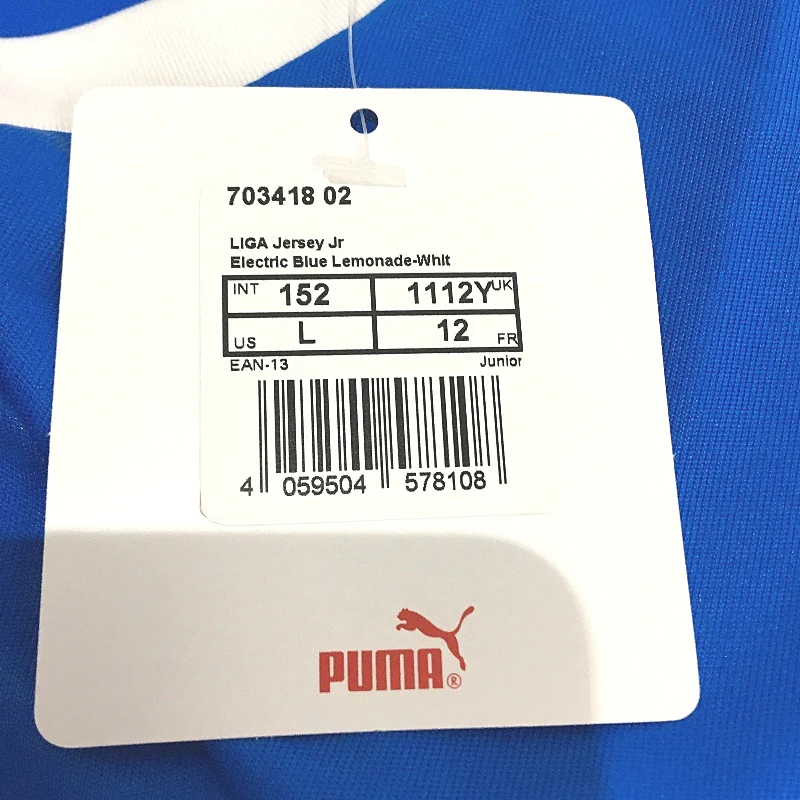 PUMA Junior LIGA Jersey Electric Blue & White Training Top Youth Size L 11-12Y - Image 5