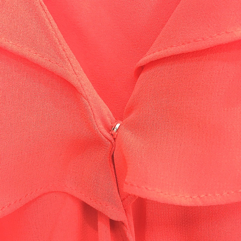 Forever New Red Crossover Belted Wrap-Tie Ruffled Midi Dress Ladies Size AU 6 - Image 5
