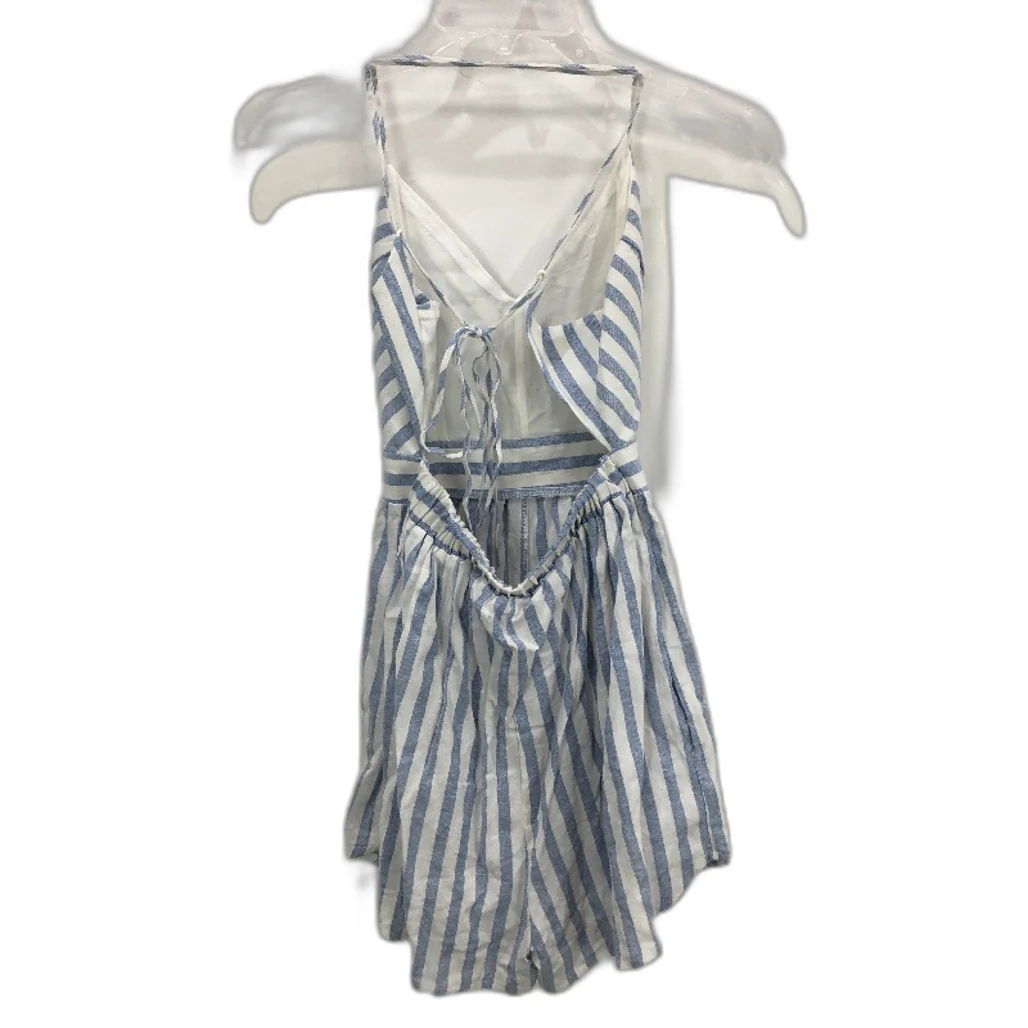 E-Lady Blue & White Tie Back Lightweight Pocketed Mini Jumpsuit Ladies Size AU 6 - Image 2