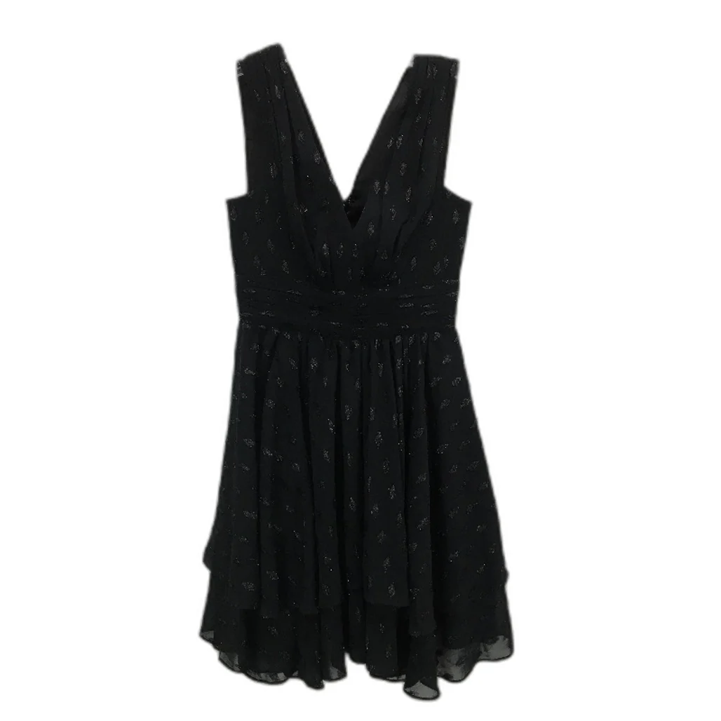 Forever New Black Patterned Flowy Mini Dress Ladies Size AU 4 NEW