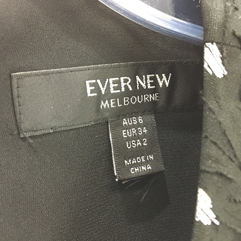 Forever New Black Patterned Long Sleeve Crossed Mini Dress Ladies Size AU 6 NEW - Image 5