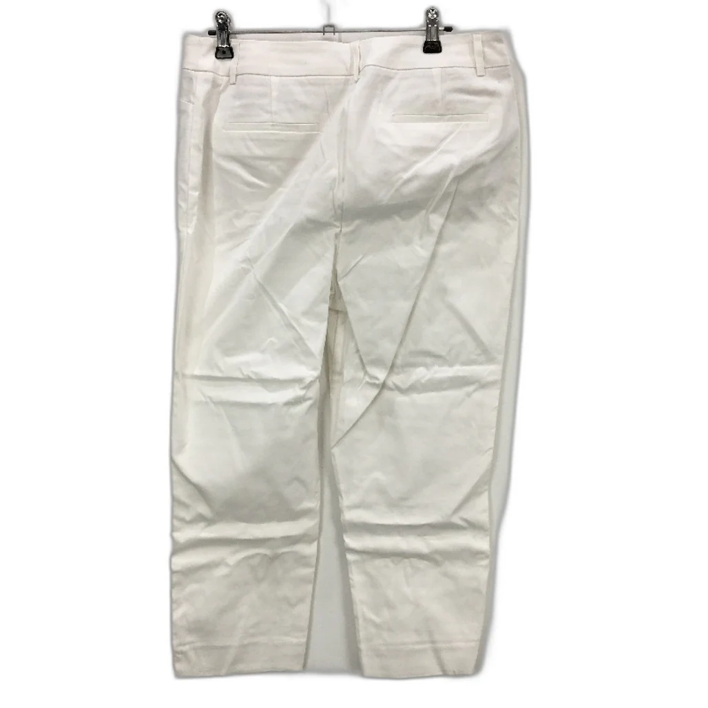 Jacqui E Oxford 58cm In Leg Slim Fit White Cotton Capri Ladies Size AU 12 NEW - Image 2