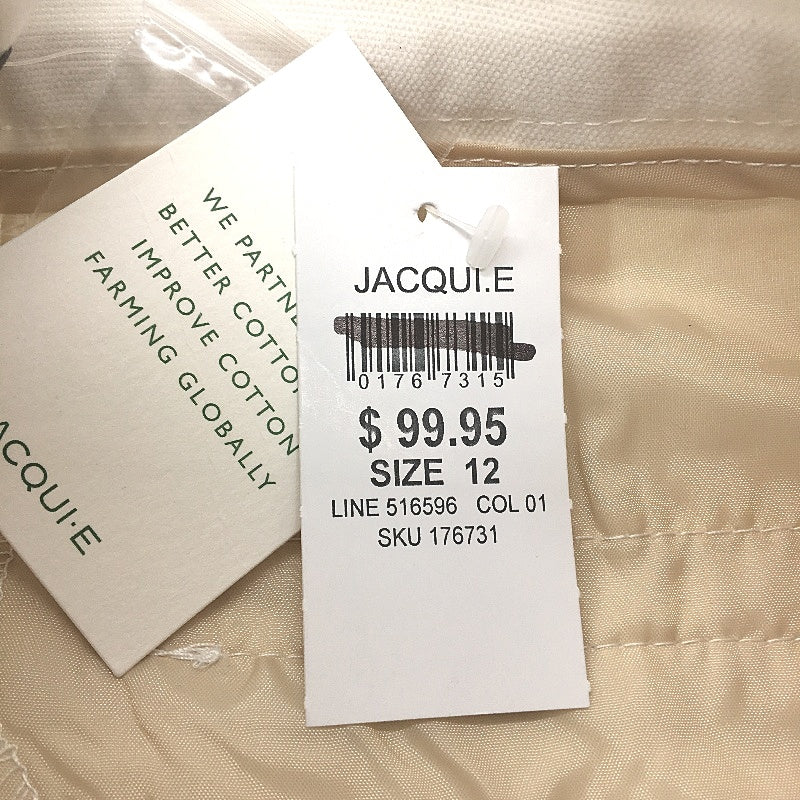 Jacqui E Oxford 58cm In Leg Slim Fit White Cotton Capri Ladies Size AU 12 NEW - Image 4