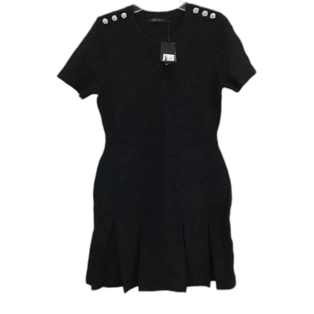 Portmans Liz Box Pleat Milano Knit Black Mini Dress Ladies Size Medium NEW