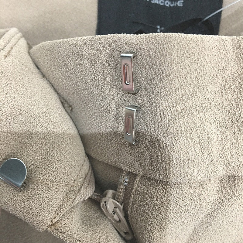 Jacqui E Crepe Wide Leg Beige Full Length Suit Pant Ladies Size AU 12 NEW - Image 5