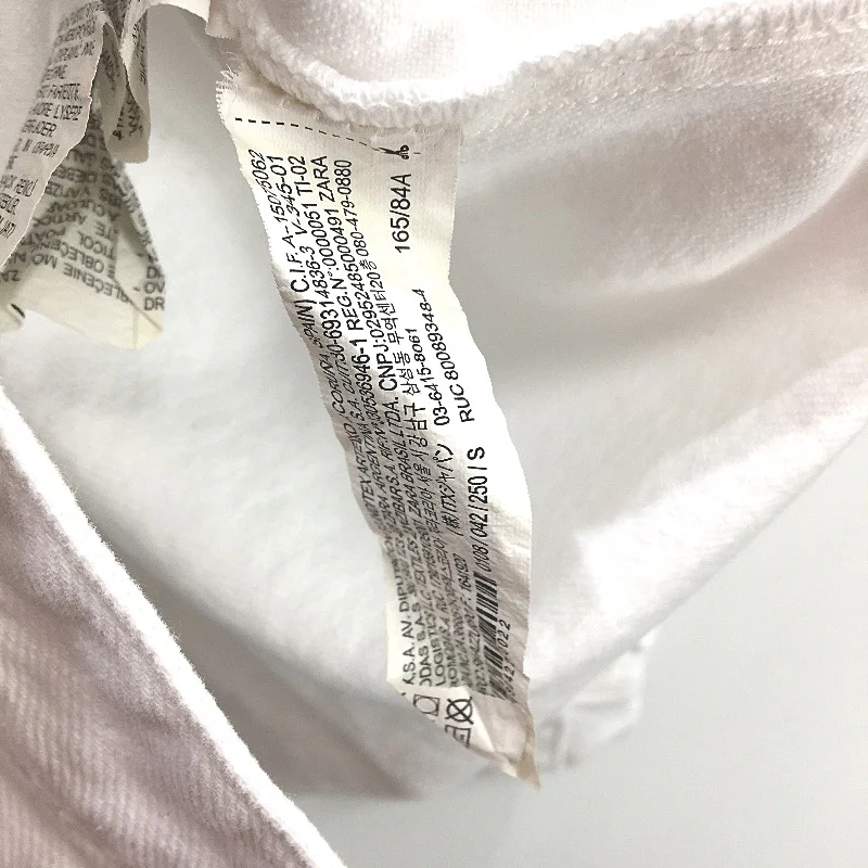 ZARA White 100% Cotton Denim Button Down Collared Shirt Jacket Mens Size S - Image 4