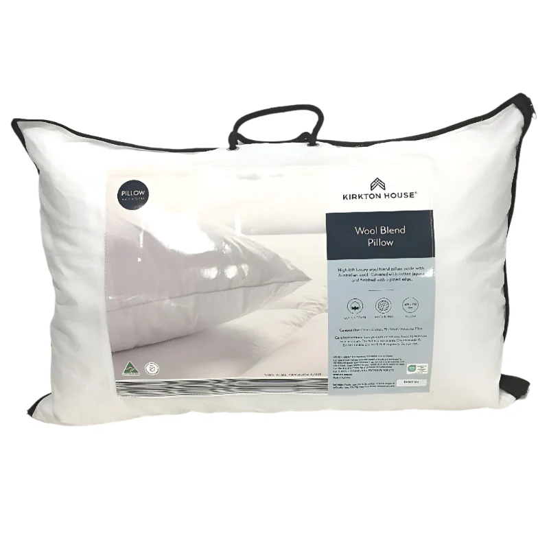 Kirkton House Wool Blend Cotton Cover Standard Size Pillow NEW