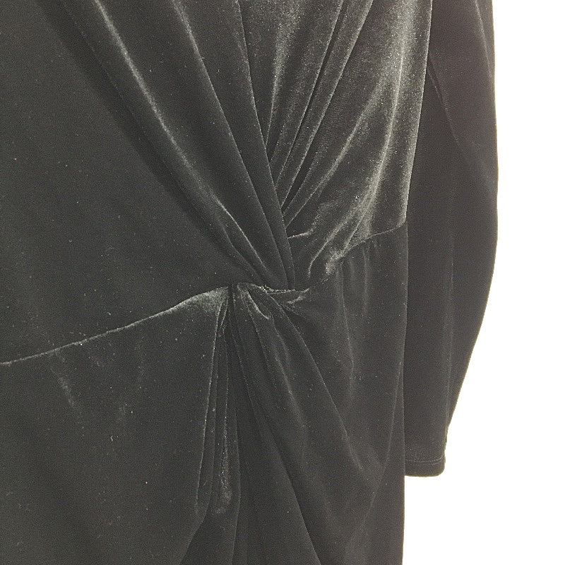Forever New Black Long Sleeve Soft Velvet Twist Midi Dress Ladies Size AU 6 - Image 5