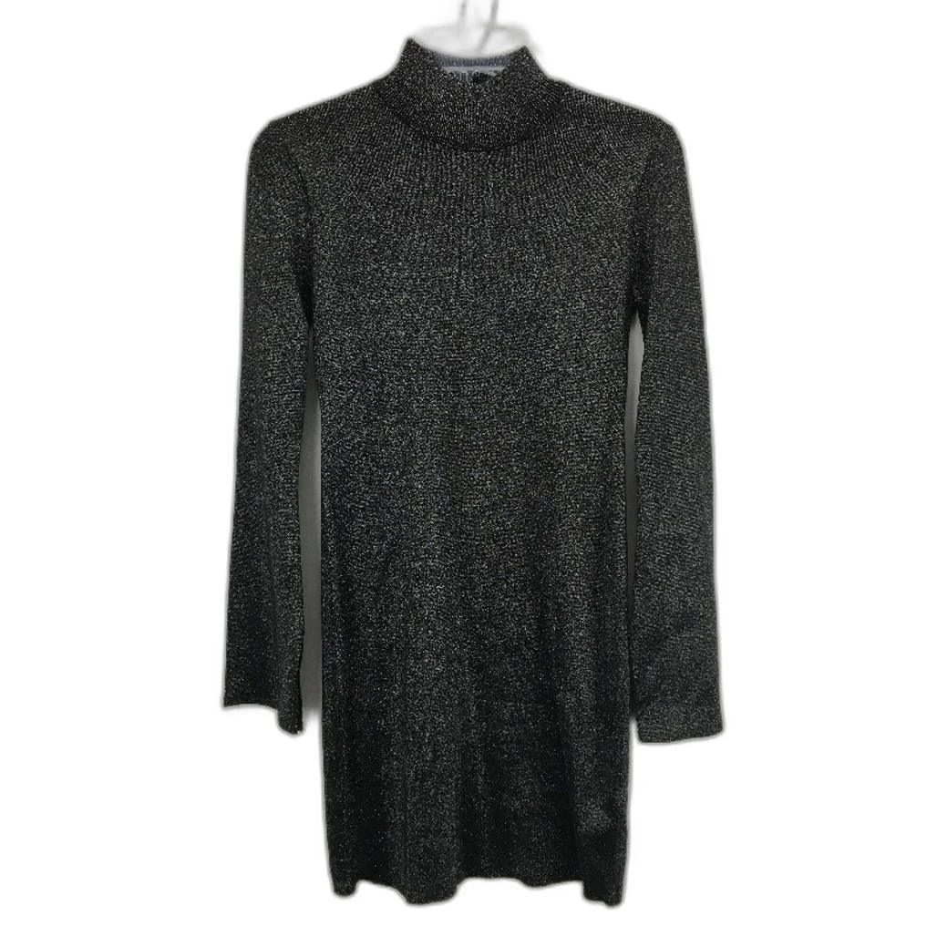 Forever New Black Sparkly Turtle Neck Bodycon Mini Dress Ladies Size AU 8