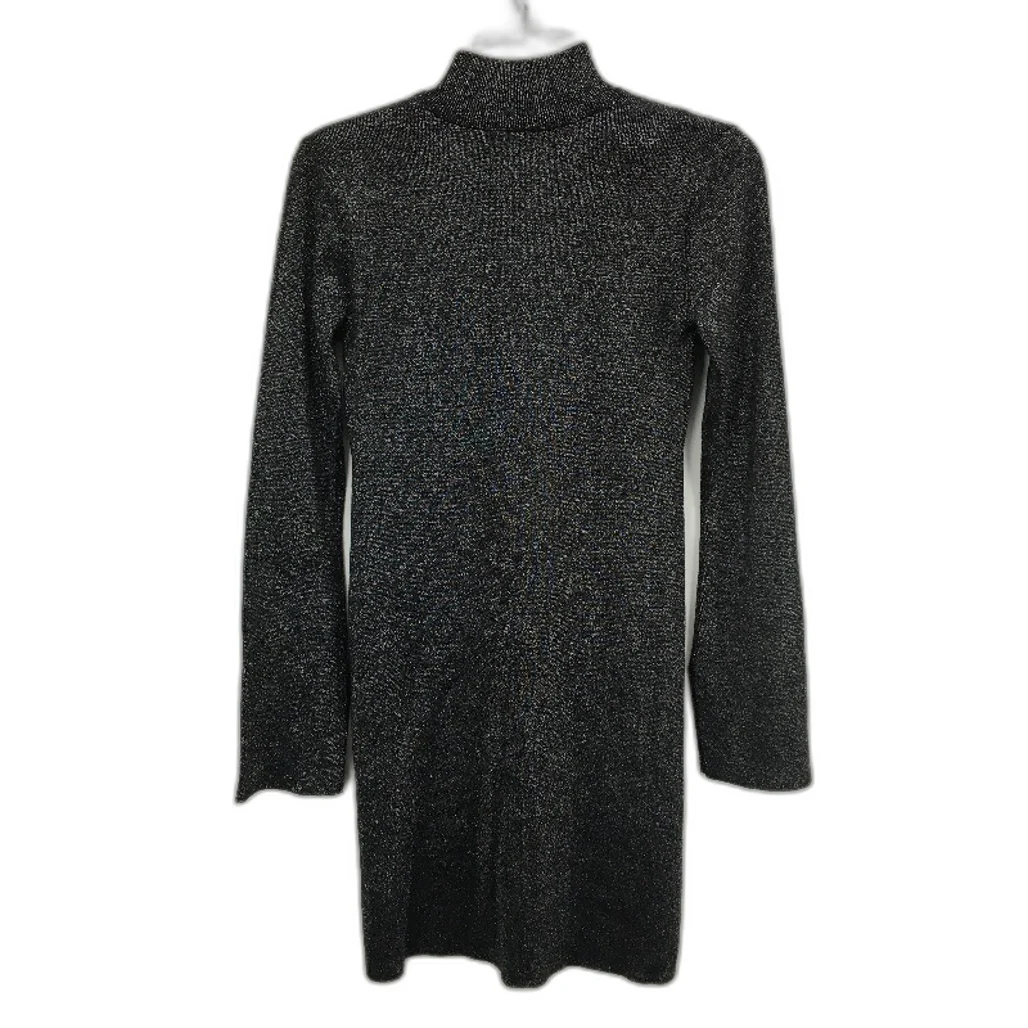 Forever New Black Sparkly Turtle Neck Bodycon Mini Dress Ladies Size AU 8 - Image 2
