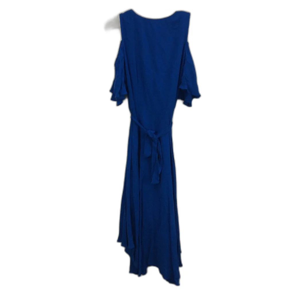 Forever New Blue Flowy Ruffled Short Sleeve Belted Midi Dress Ladies Size AU 10 - Image 2