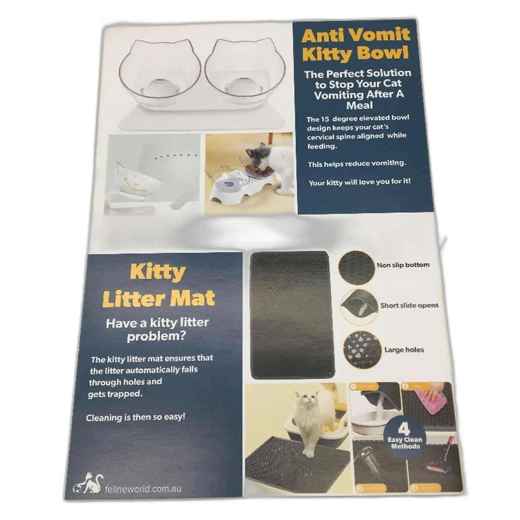 Feline World Cat Wellbeing Kit Mat, Lounger, Skratchgard & Anti Vomit Bowls NEW - Image 4