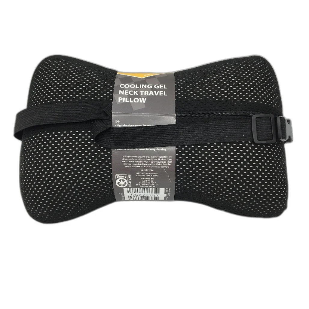 Auto XS Black Cooling Gel Neck Travel Pillow With Adjustable Strap NEW - Image 2