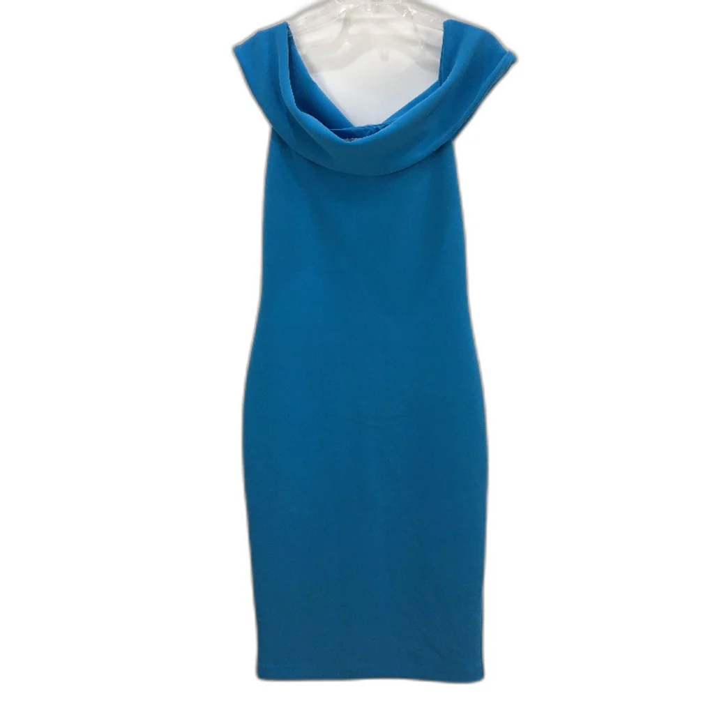 Forever New Blue Bodycon Off-Shoulder Split Mini Dress Ladies Size AU 14 NEW