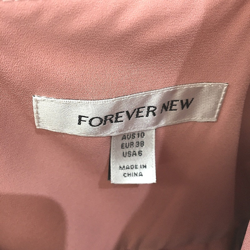 Forever New Rose Gold One-Shoulder Silky Twist Midi Dress Ladies Size AU 10 NEW - Image 4