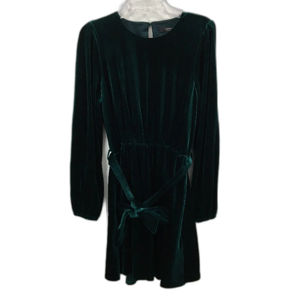 Ever New Green Velvet Long Sleeve Soft Belted Mini Dress Ladies Size AU 14 NEW