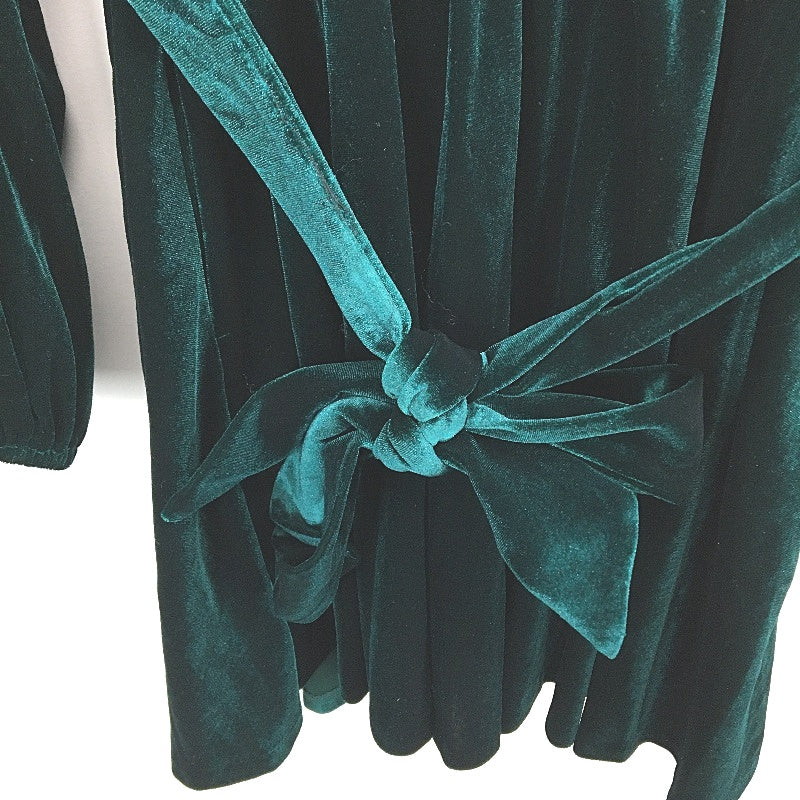 Ever New Green Velvet Long Sleeve Soft Belted Mini Dress Ladies Size AU 14 NEW - Image 5