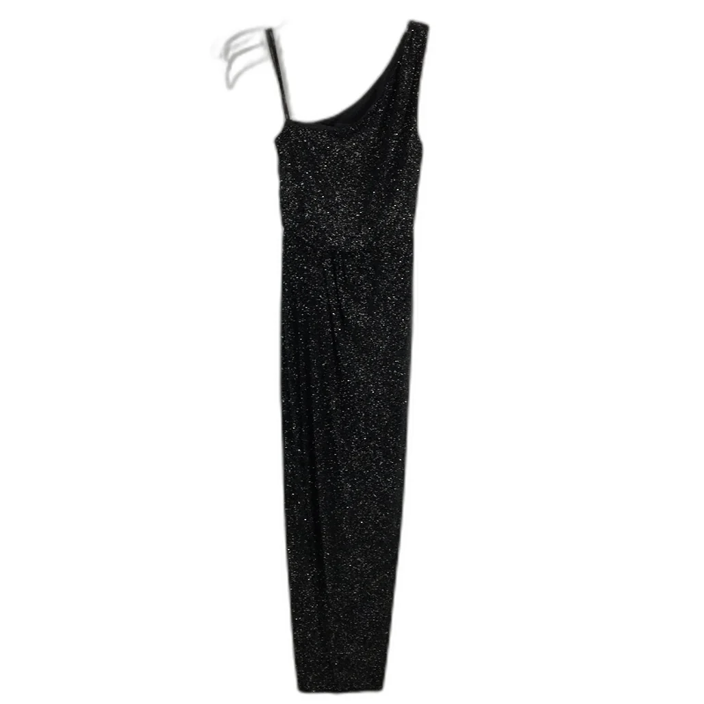 Forever New Black Sparkly One-Shoulder Bodycon Midi Dress Ladies Size AU 6 NEW - Image 2