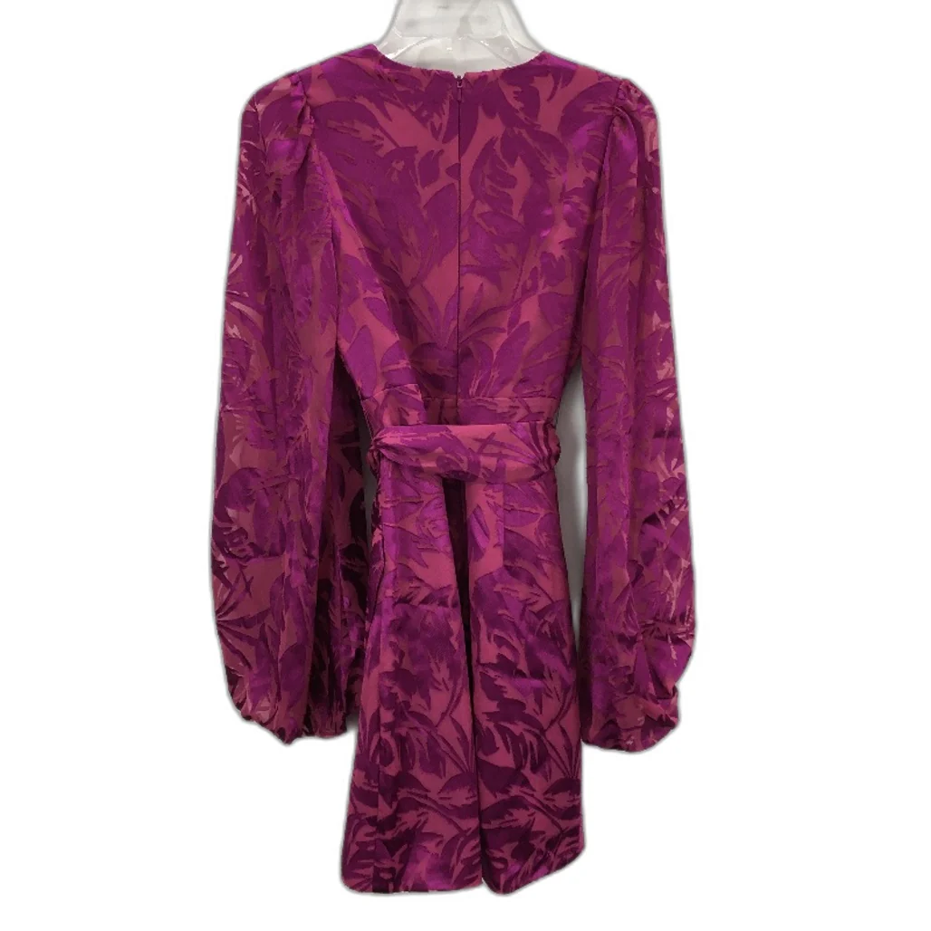 Ever New Pink & Purple Patterned Long Sleeve Mini Dress Ladies Size AU 6 NEW - Image 2