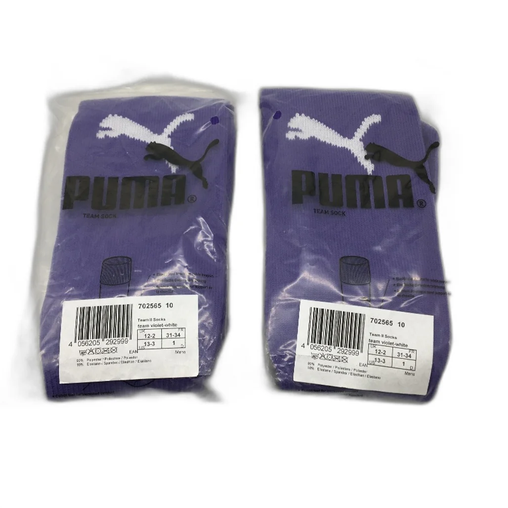 PUMA 2 Pack Violet Team II Football Soccer High Socks Youth Size 1 US 13-3 NEW