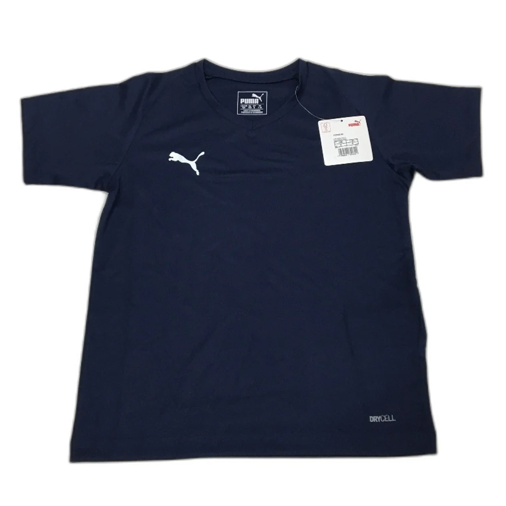 PUMA Navy Jersey Core Junior Short Sleeve Training Sports Top Youth Size S 7-8Y