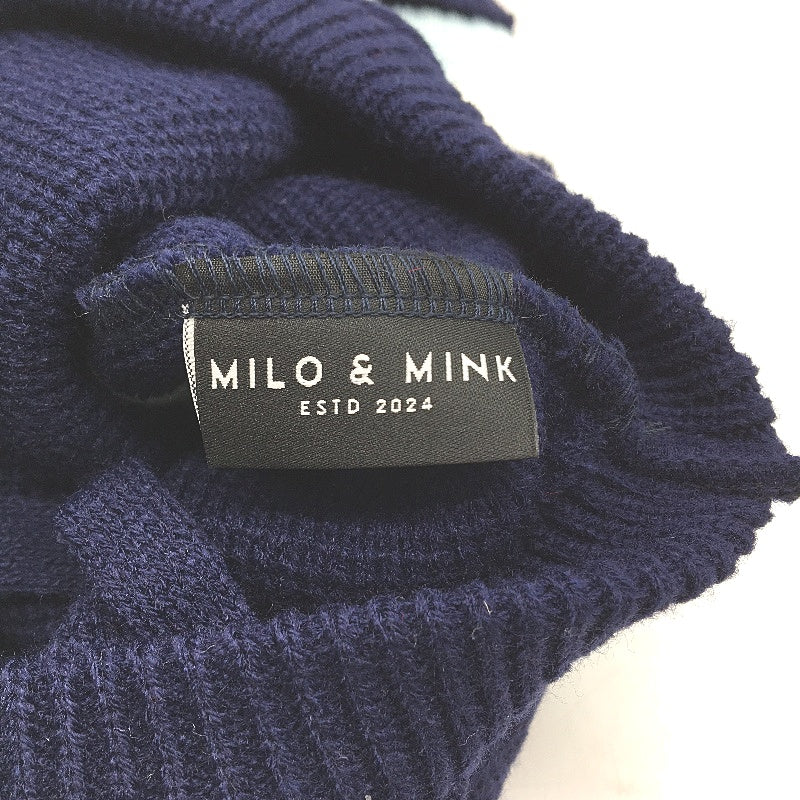 Milo & Mink Navy, White & Red Knit Striped Turtleneck Winter Dog Jumper Size M - Image 5
