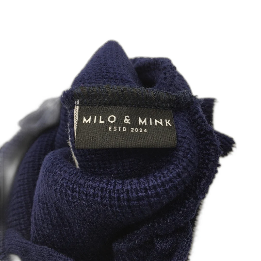 Milo & Mink Navy, White & Red Knit Striped Turtleneck Winter Dog Jumper Size XS - Image 5