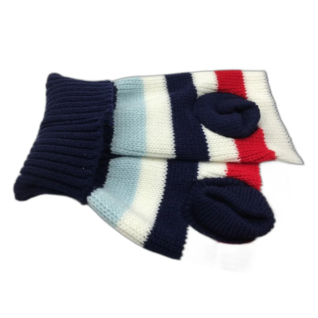 Milo & Mink Navy, White & Red Knit Striped Turtleneck Winter Dog Jumper Size 3XS - Image 3
