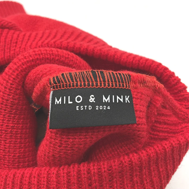 Milo & Mink Red, White & Blue Knit Striped Turtleneck Winter Dog Jumper Size M - Image 5