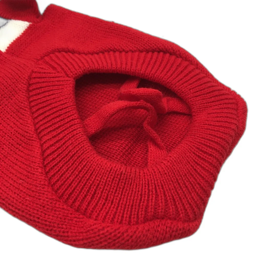 Milo & Mink Red, White & Blue Knit Striped Turtleneck Winter Dog Jumper Size XS - Image 4
