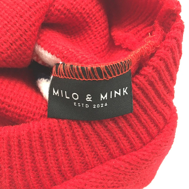 Milo & Mink Red, White & Blue Knit Striped Turtleneck Winter Dog Jumper Size XXS - Image 5
