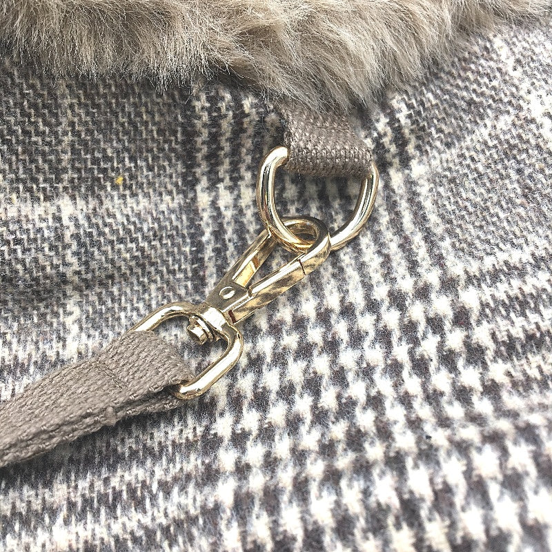 Milo & Mink Brown Plaid Faux Fur Trim Dog Coat Harness With Hat & Leash Size S - Image 6