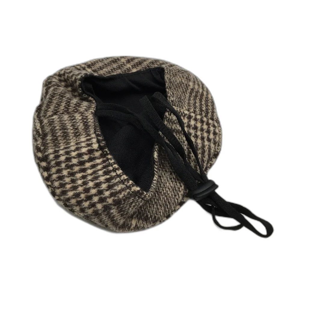 Milo & Mink Brown Plaid Faux Fur Trim Dog Coat Harness With Hat & Leash Size XS - Image 5