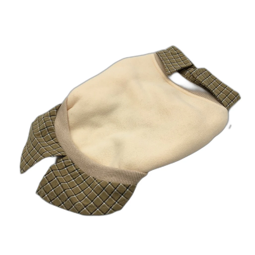 Milo & Mink Beige & Brown Collared Check Doggy Pullover Sweater Jumper Size XS