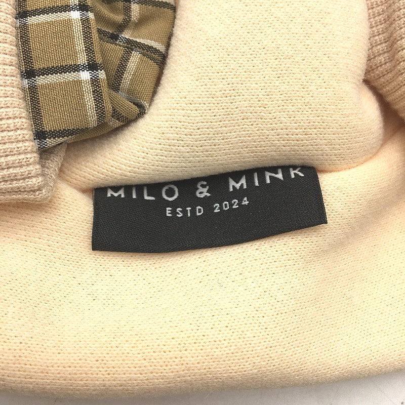 Milo & Mink Beige & Brown Collared Check Doggy Pullover Sweater Jumper Size XS - Image 3