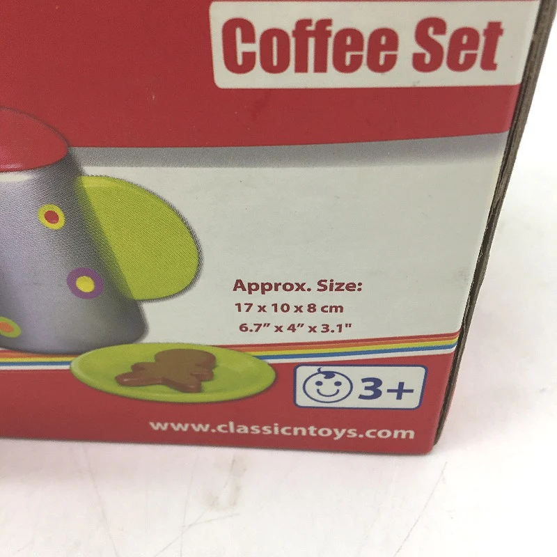 Classic World Kids Wooden Toy Playset Coffee Cup Cookie Sugar Jug Set Age 3 NEW - Image 3